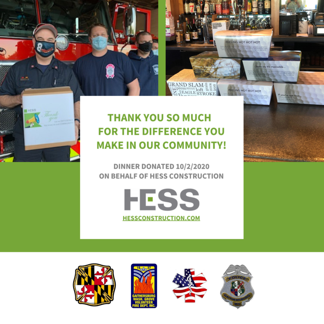 HESS donates meals to local first responders-2020